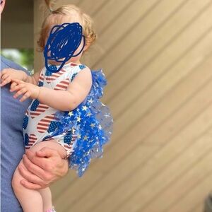 Patriotic Star-Spangled Baby Romper